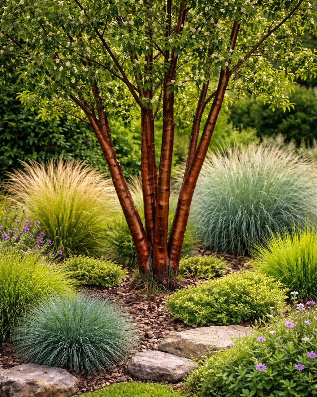 Multistammet Prunus Serrula Tibetansk kirsebær