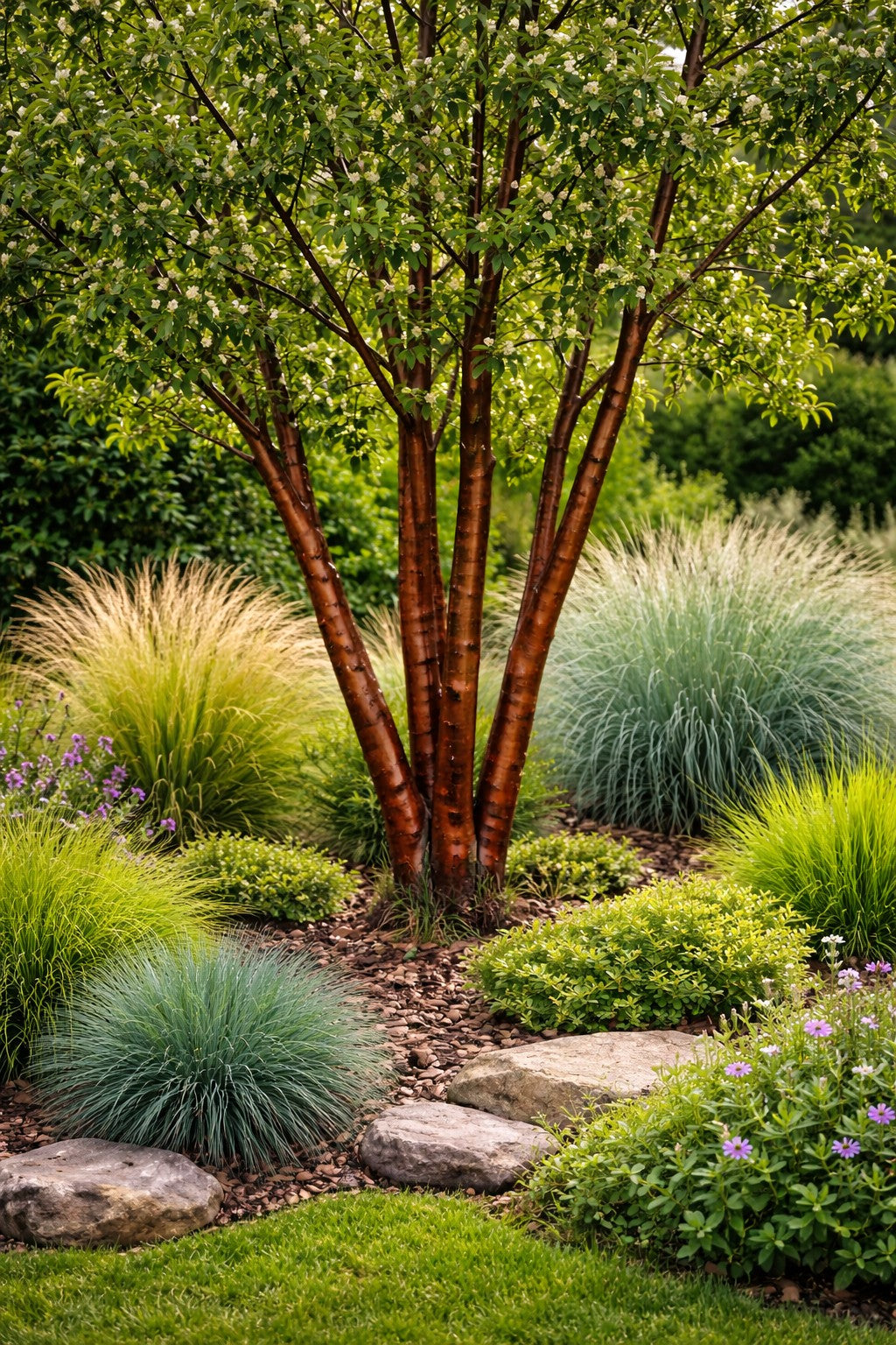 Multistammet Prunus Serrula Tibetansk kirsebær